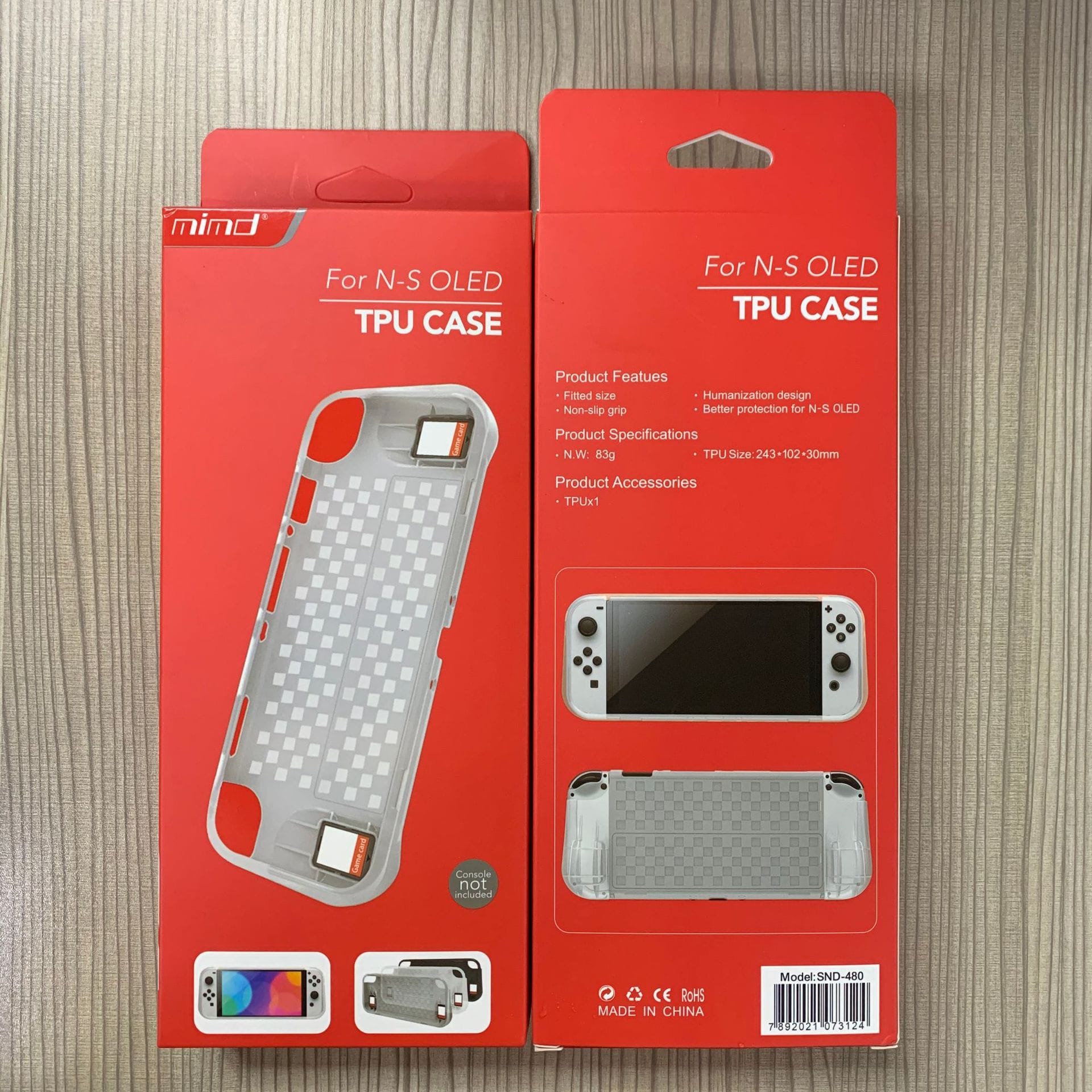 Funda Protectora de TPU para Nintendo Switch OLED – Ergonómica, Antideslizante y con Compartimento para 2 Juegos – Blanca/Transparente