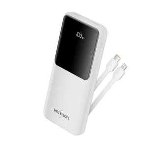 Power Bank Vention 10000mAh 22.5W – Ultradelgada, Carga Rápida PD/QC, Pantalla LED y Capacidad para 3 Dispositivos