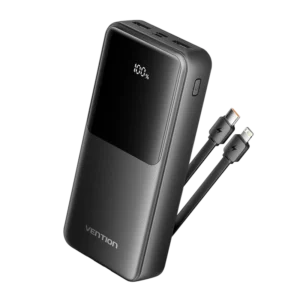 Power Bank Vention 20000mAh 22.5W – Carga Rápida Bidireccional, Pantalla LED y Carga de hasta 3 Dispositivos