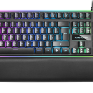 Teclado Gaming Mars Gaming MK320 – Iluminación RGB, Reposamuñecas y Tecnología H-Mech