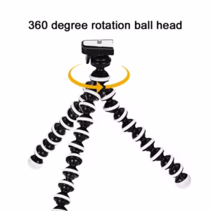 Trípode Flexible Articulado Z-01 – Soporte Pulpo para Cámaras y Smartphones, Patas Flexibles Antideslizantes y Cabezal Giratorio – Ideal para Vlogging y Viajes