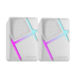 Altavoces Gaming Mars Gaming MS-HW 10W RGB – Compactos, Sonido Nítido y Conexión USB/Jack (Blancos)
