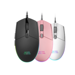 Ratón Gaming Mars Gaming MMG – Iluminación RGB Flow, 3200 DPI, Diseño Ergonómico y Peso Ultra-Ligero de 74g
