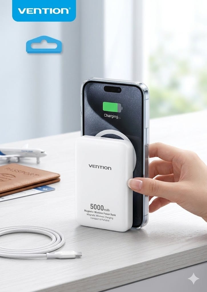power-bank-magnetica-inalambrica-vention-5000mah-compacta-portatil-apta-aviones